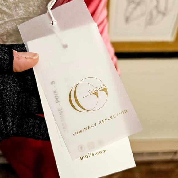 NWT Gigii's Jasmin Corset Off Shoulder Satin Dress Hot Pink $860 Small - Picture 10 of 11